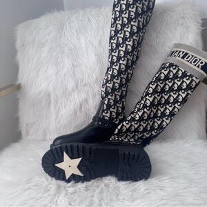 Monogram Black and Cream Boots